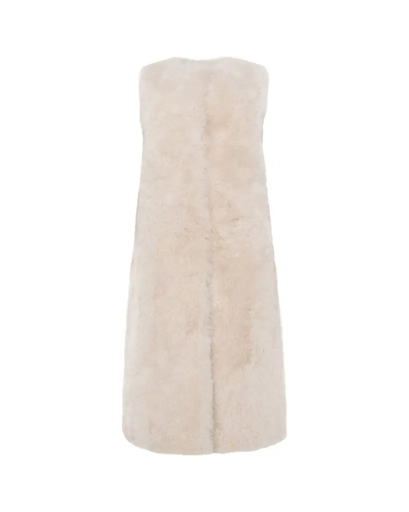 Gorski Select Cashmere Goat Fur Collarless Long Vest
