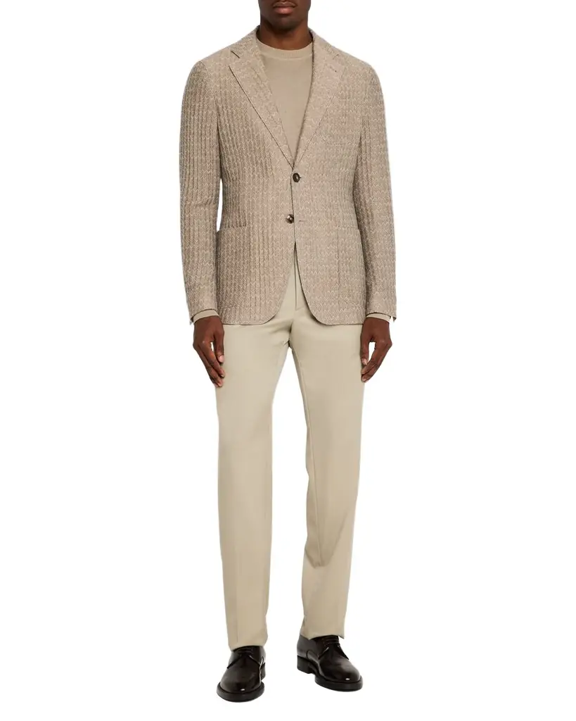 Giorgio Armani Men 's Cashmere-Silk Deconstructed Chevron Blazer
