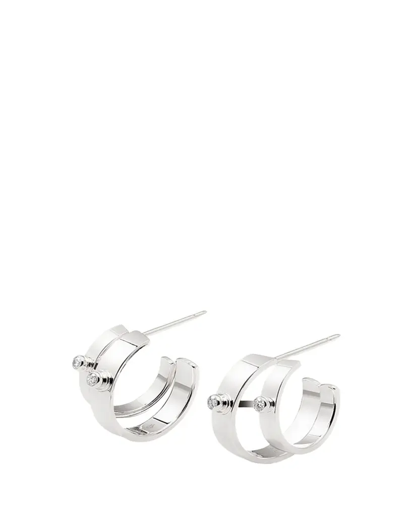 Nouvel Heritage 18K Monday Morning Mood Double Hoop Earrings