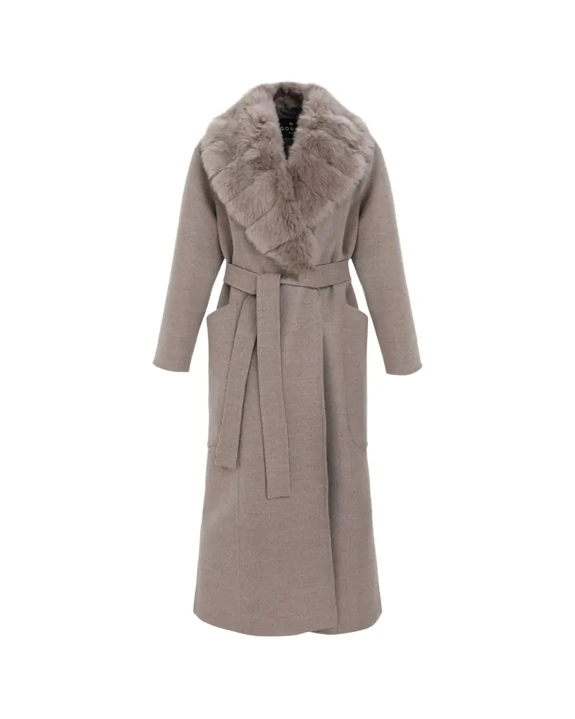 Gorski Loro Piana Double-Face Cashmere-Blend Coat with Detachable Merinillo Shearling Lamb Collar