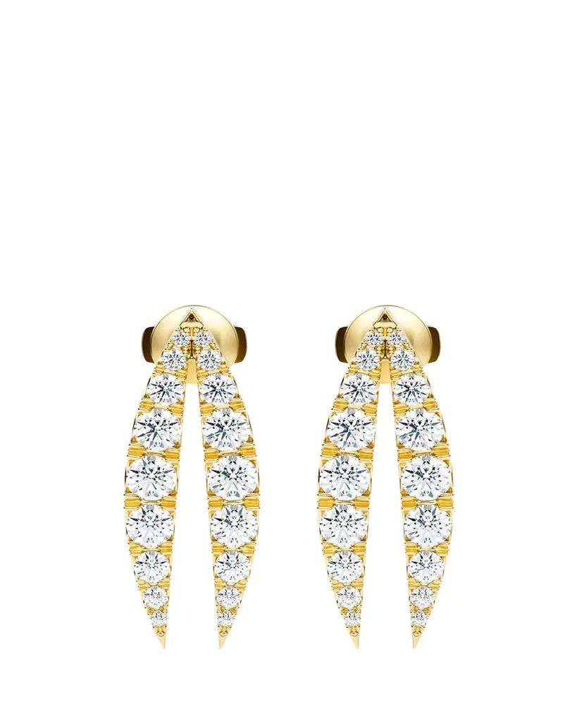 KAMAL Lotus Diamond Drop Earrings