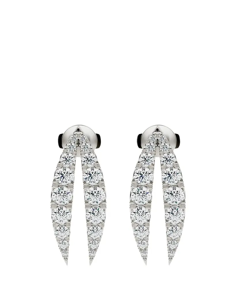 KAMAL Lotus Diamond Drop Earrings