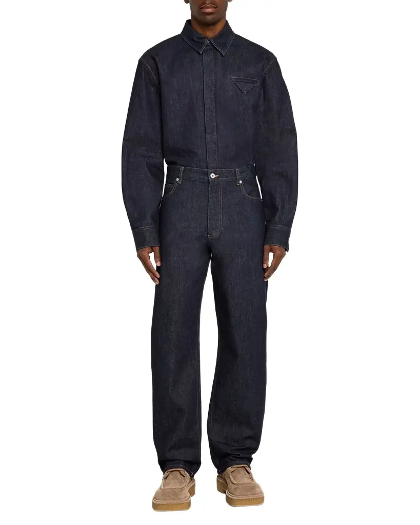 Bottega Veneta Men 's Soft Denim Button-Down Shirt