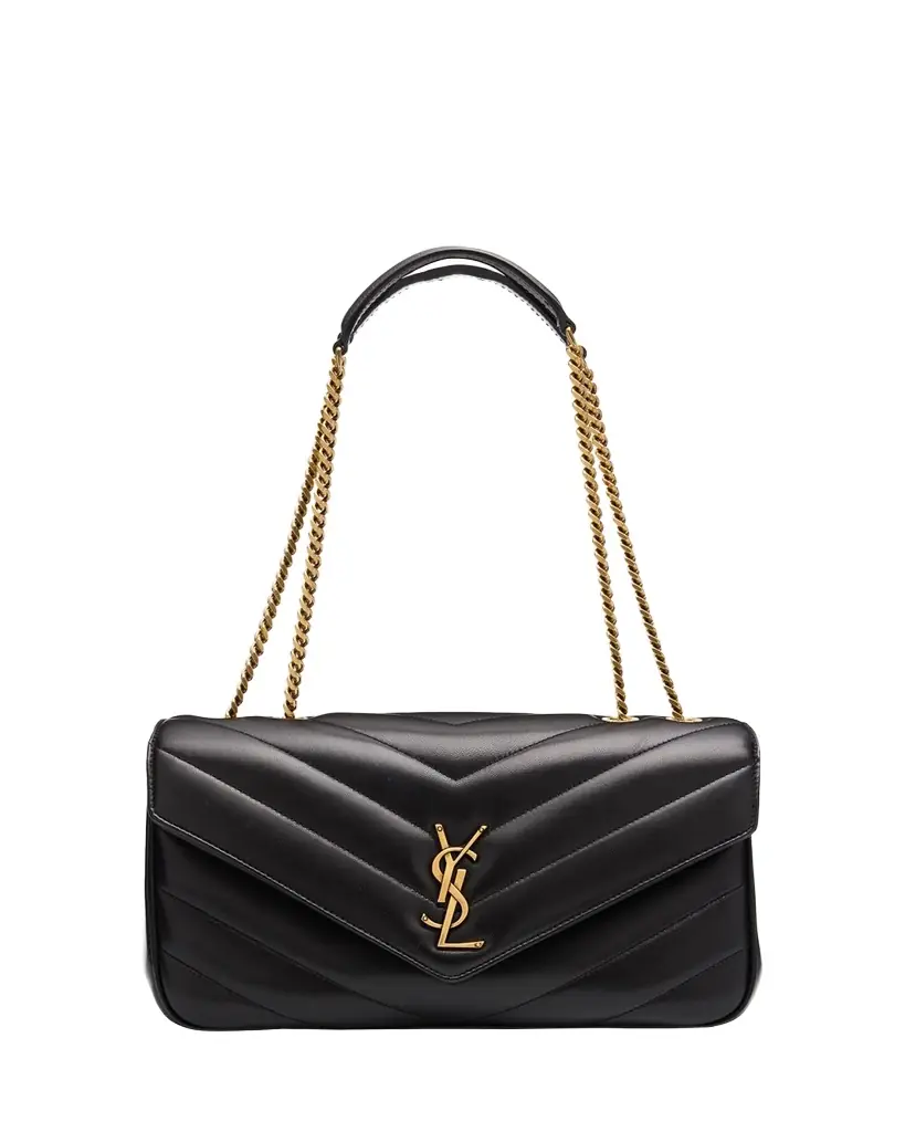 Saint Laurent Loulou Medium YSL Chain Shoulder Bag in Quilted Leather