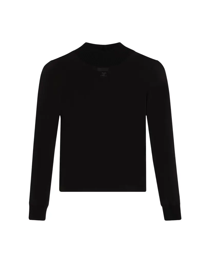 Courreges Re-Edition Mock-Neck Long-Sleeve Fitted Top