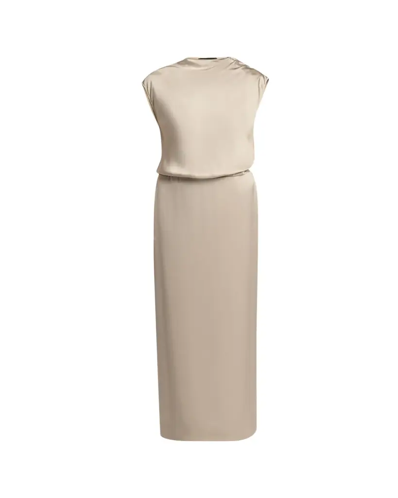 Giorgio Armani Long Cowl-Neck Double Satin Dress