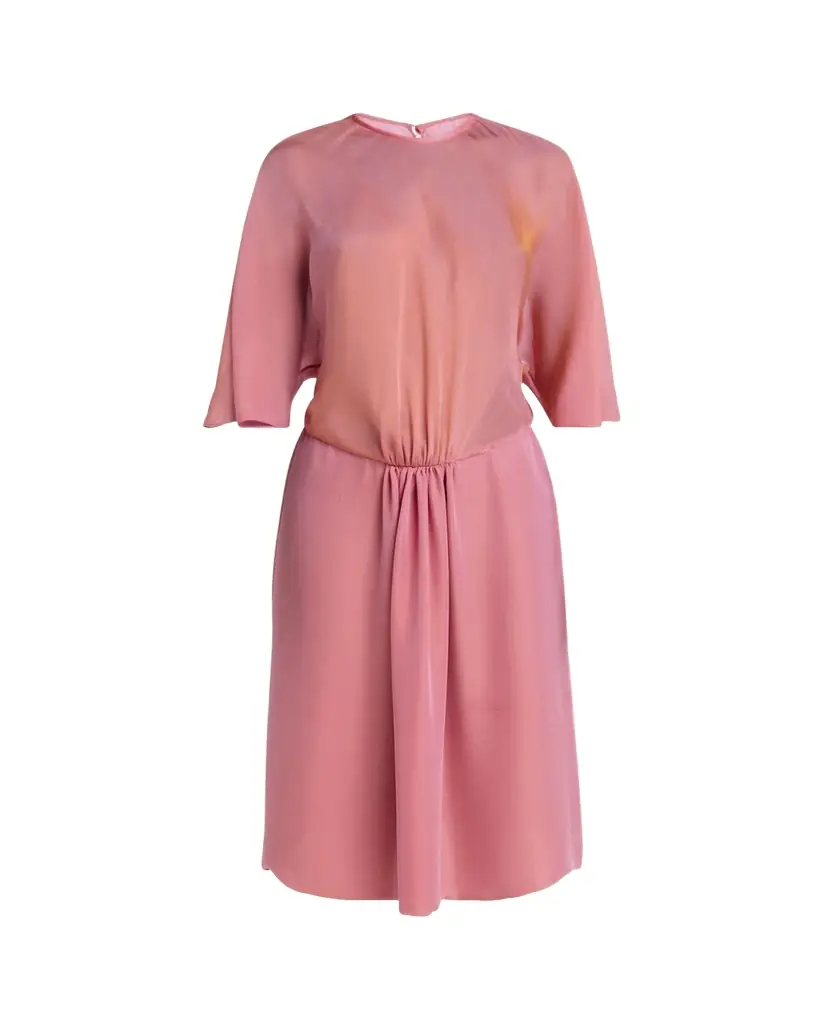 Giorgio Armani Iridescent Chiffon 3/4-Sleeve Midi Dress