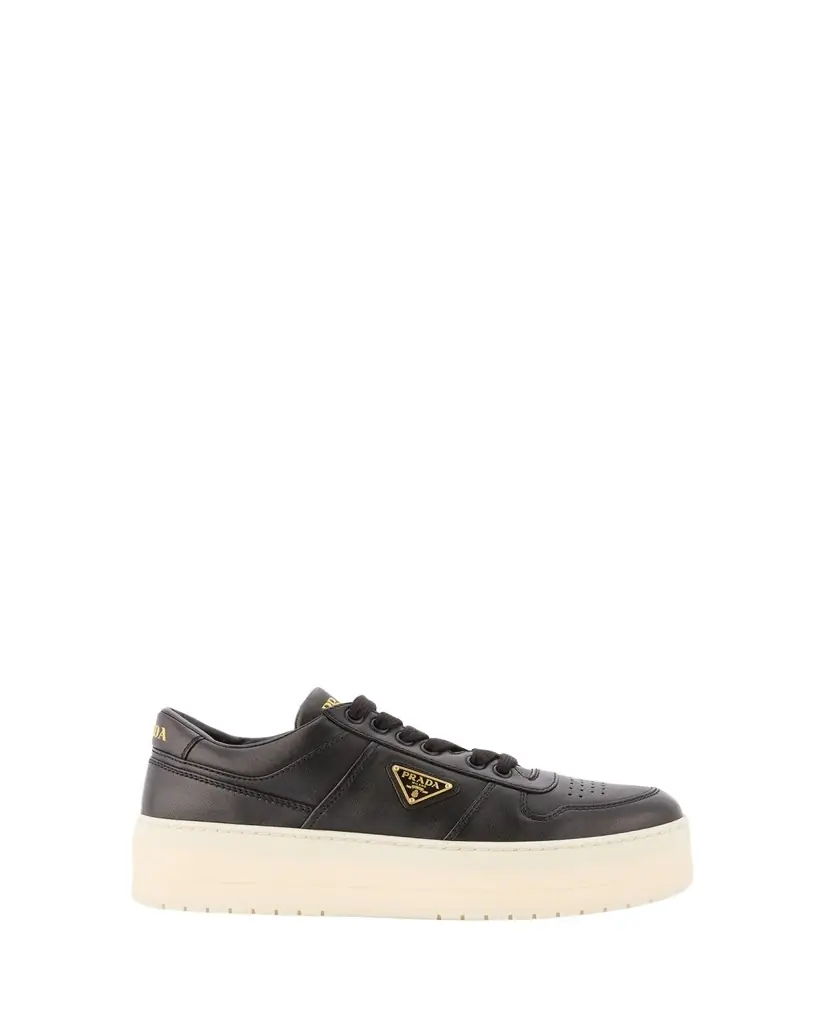 Prada Downtown Leather Low-Top Platform Sneakers