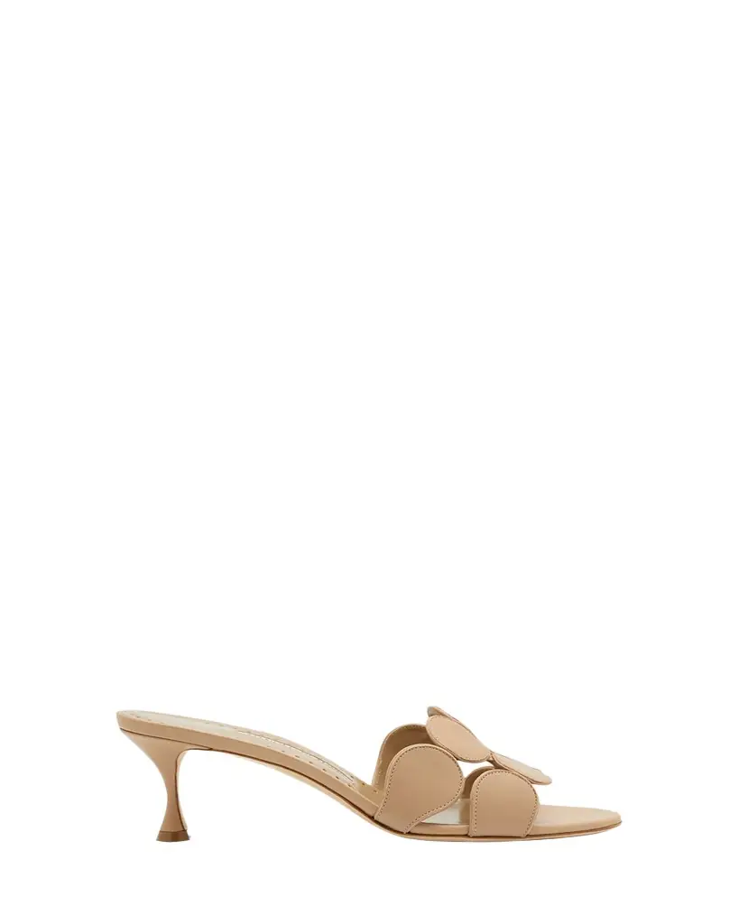 Manolo Blahnik Haribalmu Leather Slide Sandals