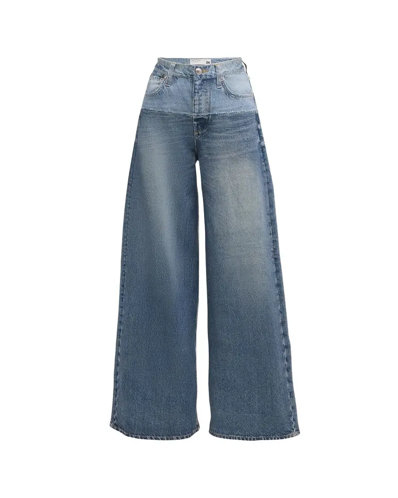 Rag & Bone rb Miramar Sofie Cotton-Terry Wide-Leg Jeans