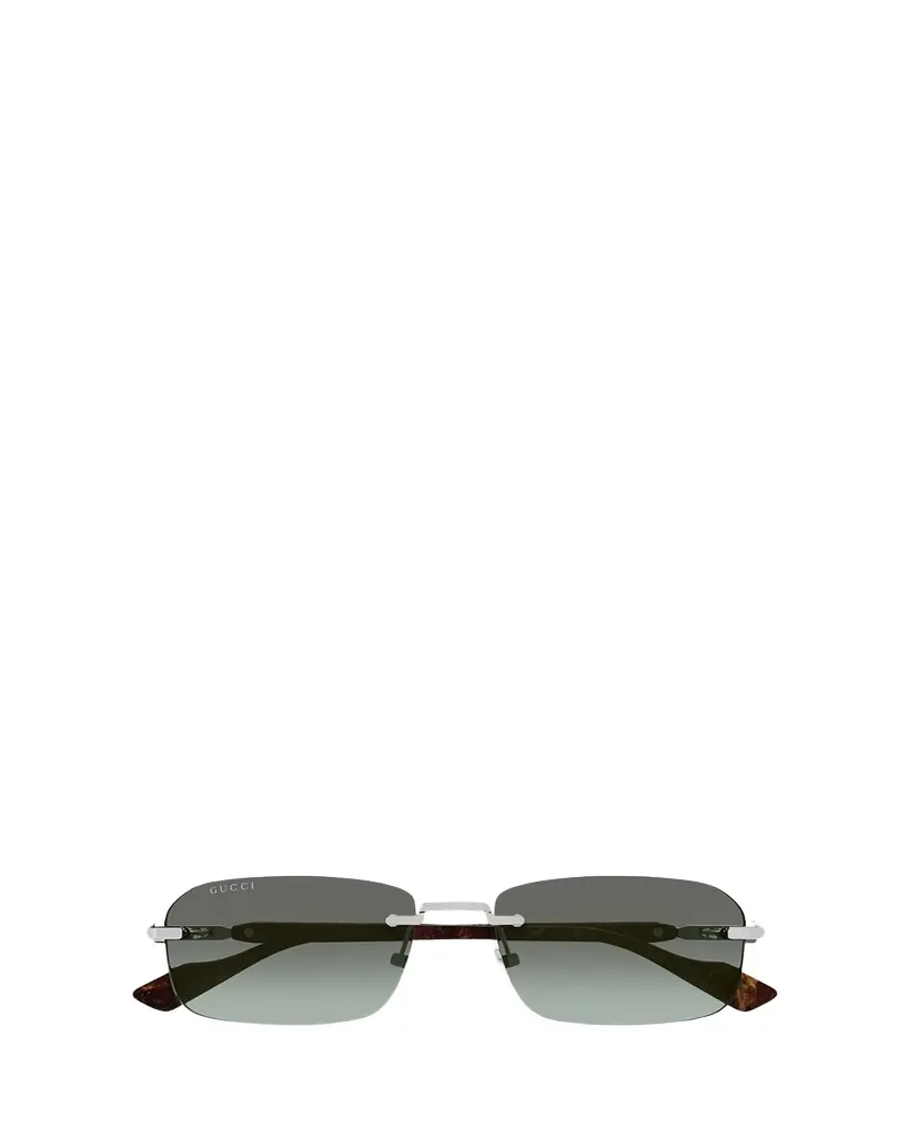 Gucci Men's GG1221SM Rimless Metal Rectangle Sunglasses