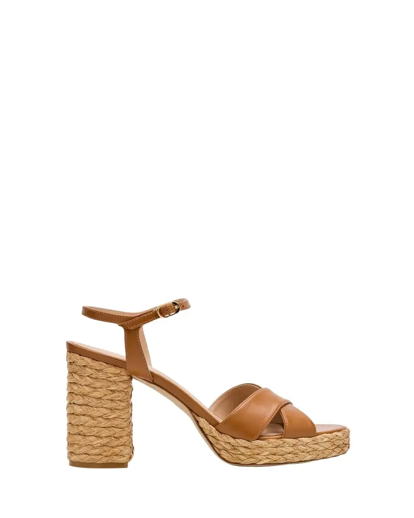 Stuart Weitzman Dayna Leather Crisscross Platform Sandals