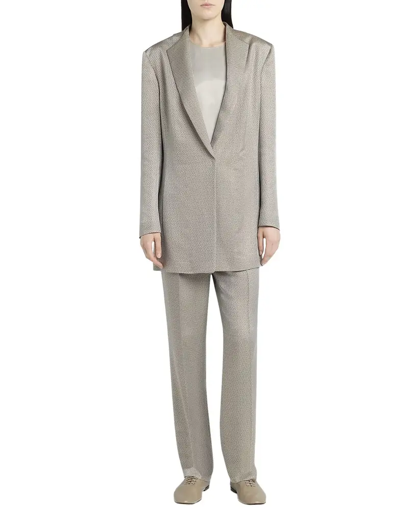 Giorgio Armani Micro Jacquard Straight-Leg Pull-On Trousers