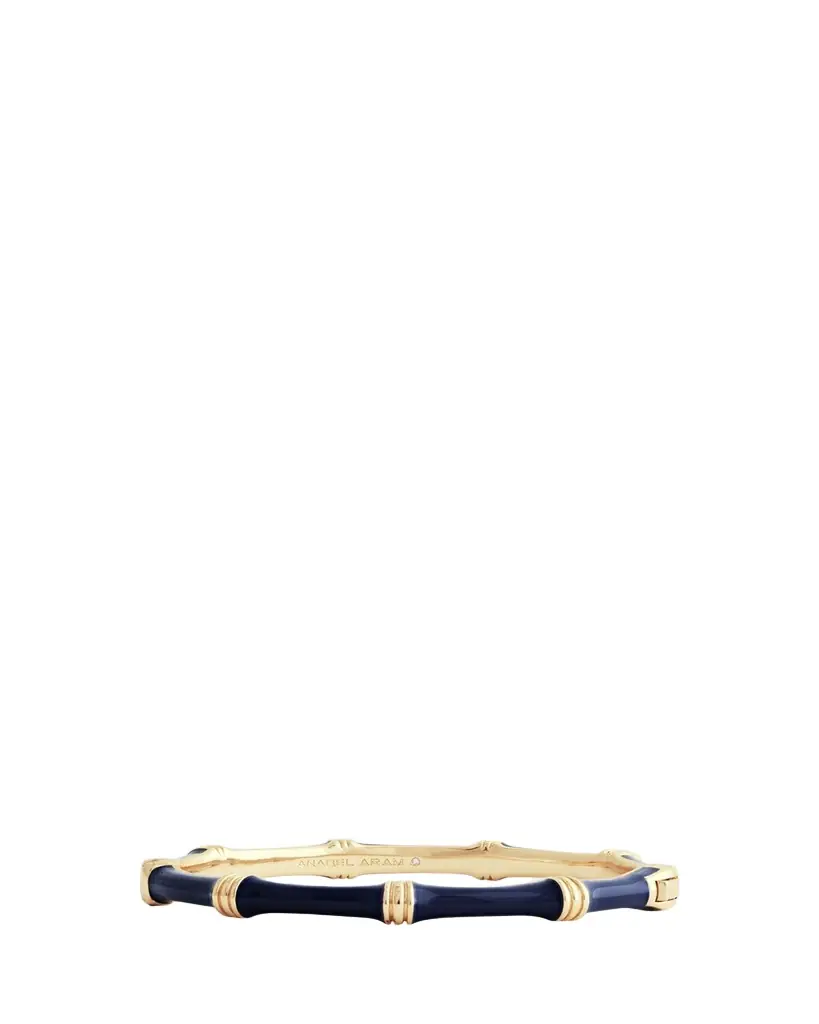 Anabel Aram Jewelry Bamboo Enameled Hinged Bangle