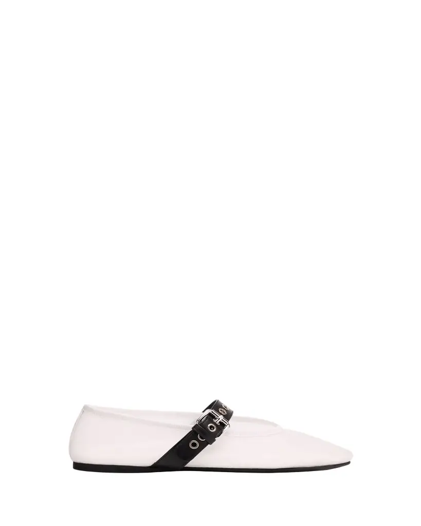 Miu Miu Mesh Buckle Mary-Jane Ballerina Flats