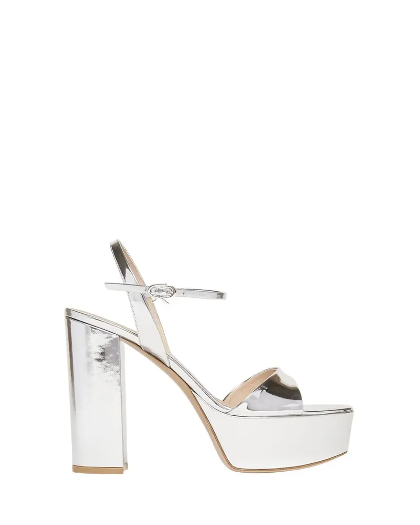 Gianvito Rossi Metallic Ankle-Strap Platform Sandals