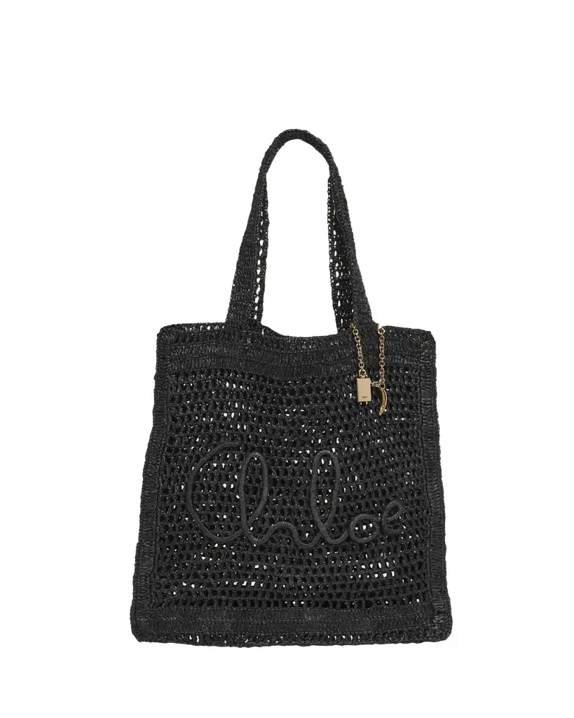 Chloe Summer Banana Tote Bag in Crochet Fabric - Women's Bags