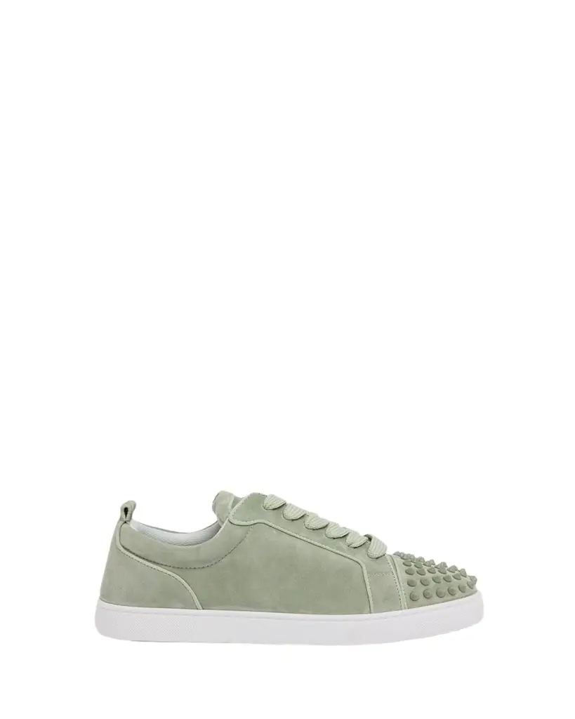 Christian Louboutin Men's Louis Junior Spikes Low-Top Suede Sneakers