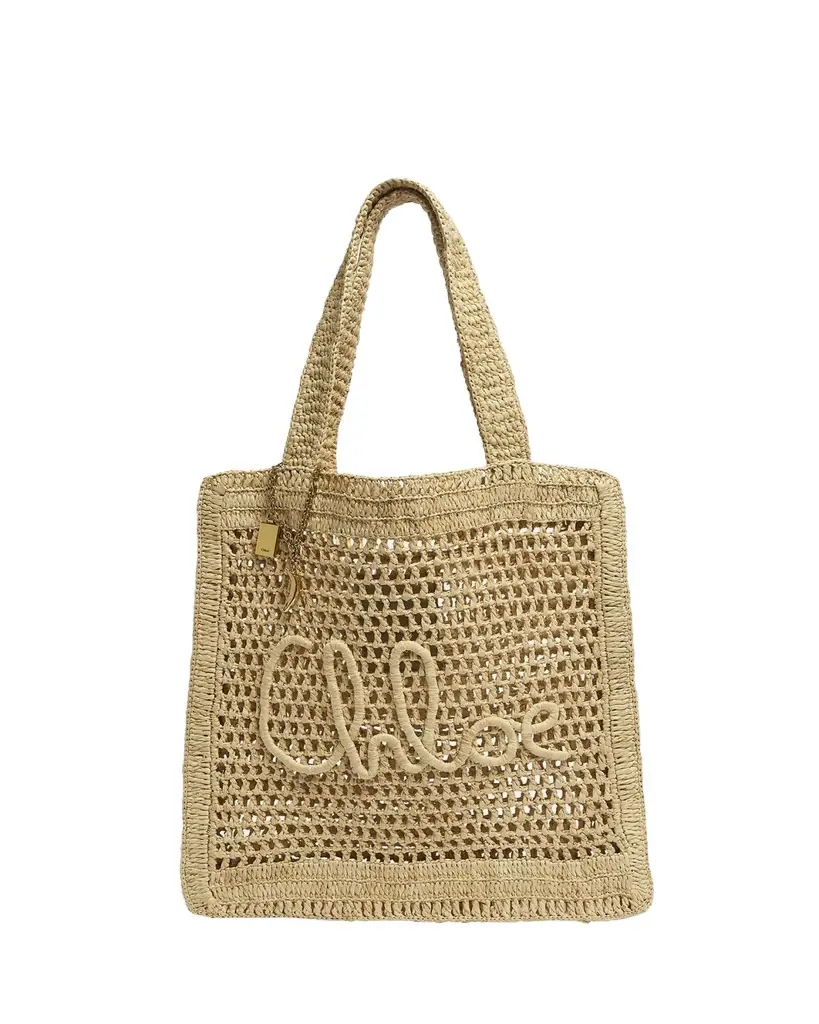 Chloe Summer Banana Tote Bag in Crochet Fabric