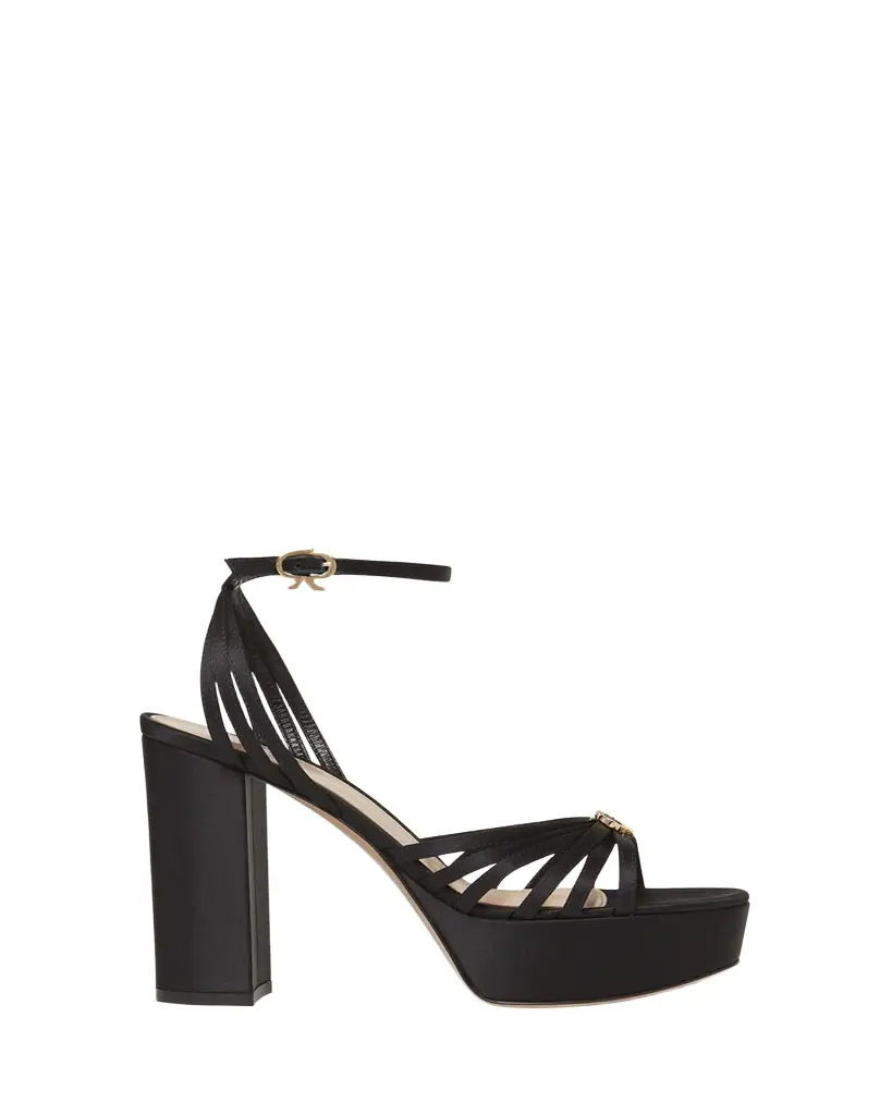 Gianvito Rossi Crepe Ankle-Strap Platform Sandals
