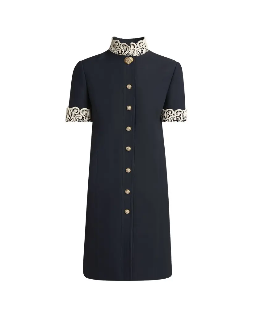 Valentino Garavani Embellished Lace-Trim Dress