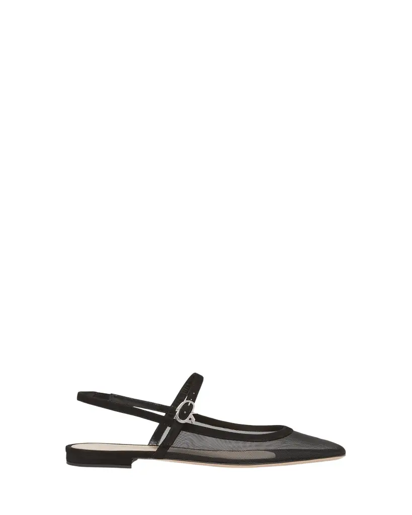 Gianvito Rossi Mesh Mary Jane Ballerina Flats
