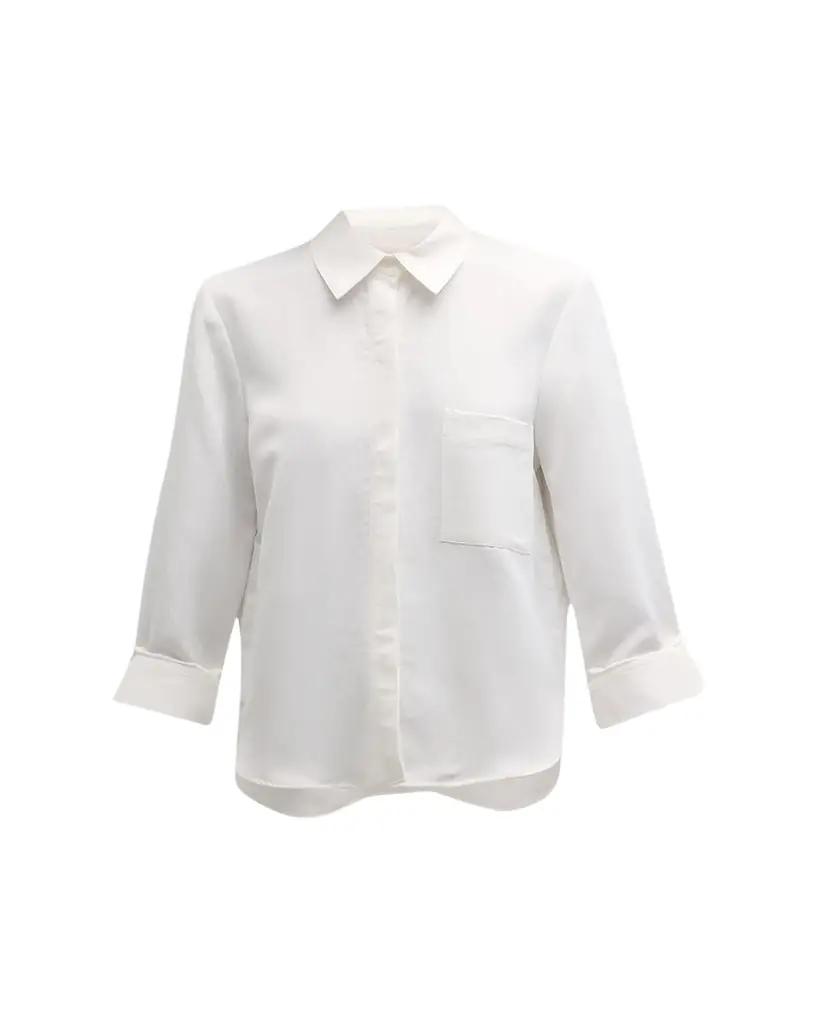 TWP Cotton Button-Front Boyfriend Shirt - Women's Clothing