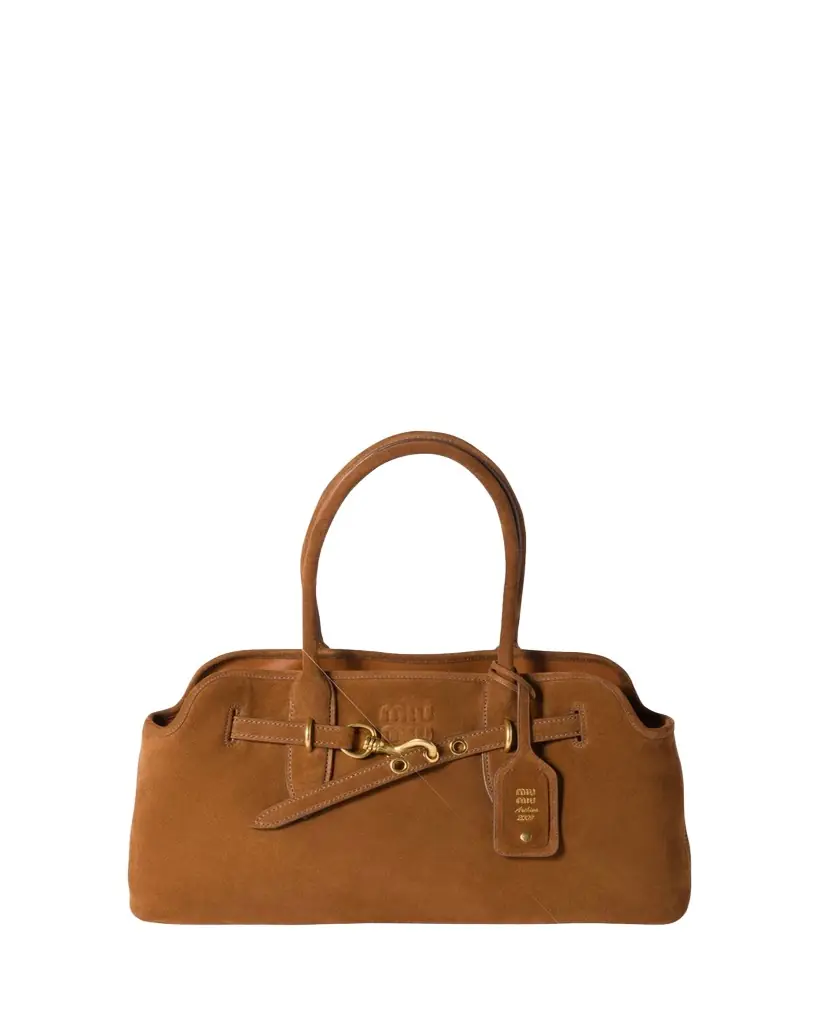Miu Miu Aventure Suede Shoulder Bag