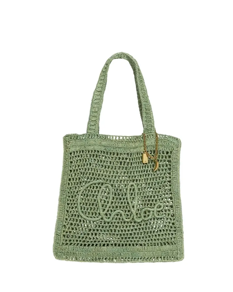 Chloe Summer Banana Tote Bag in Crochet Fabric