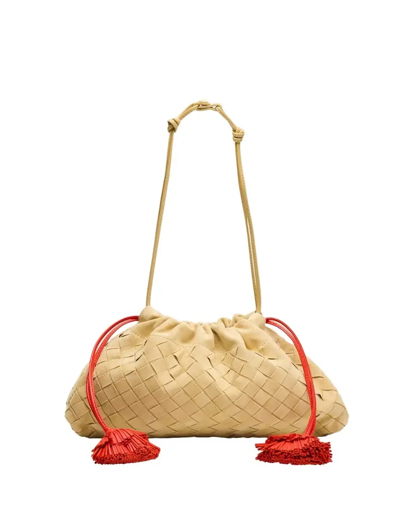Bottega Veneta Soiree Dustbag Suede Pouch Bag
