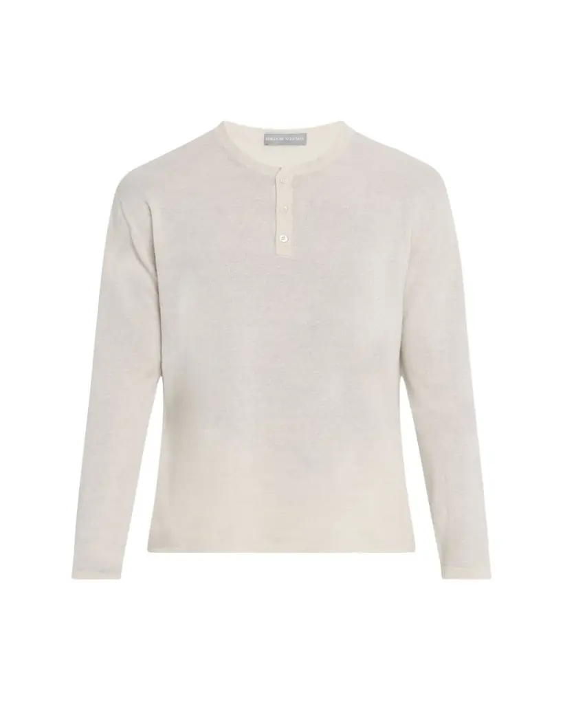 Bergdorf Goodman Men's Cashmere and Linen Henley Sweater