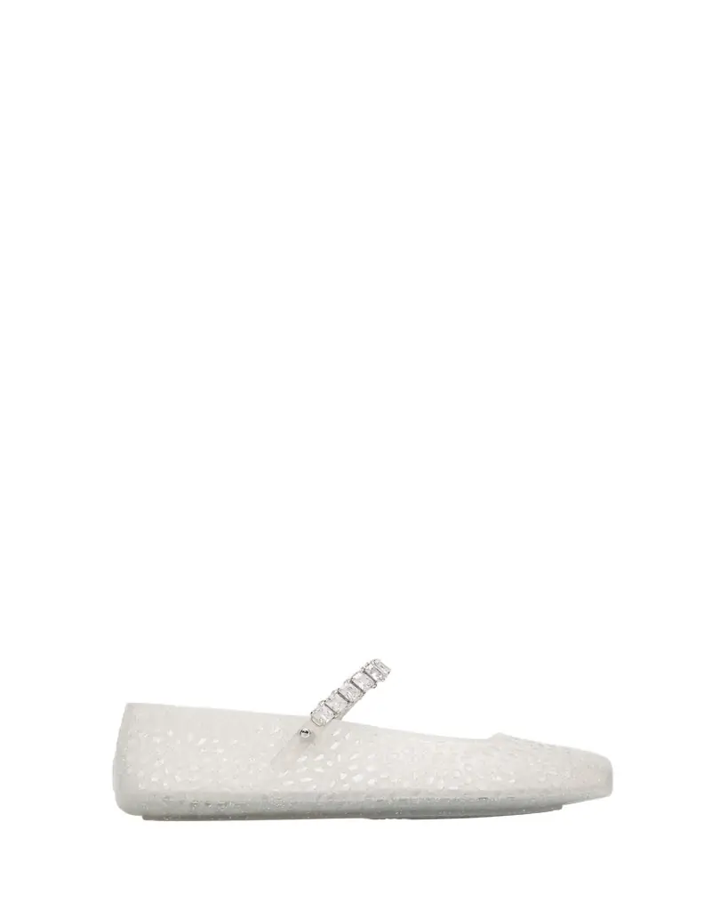 Jimmy Choo The Jelly Glitter Crystal-Strap Ballerina Flats