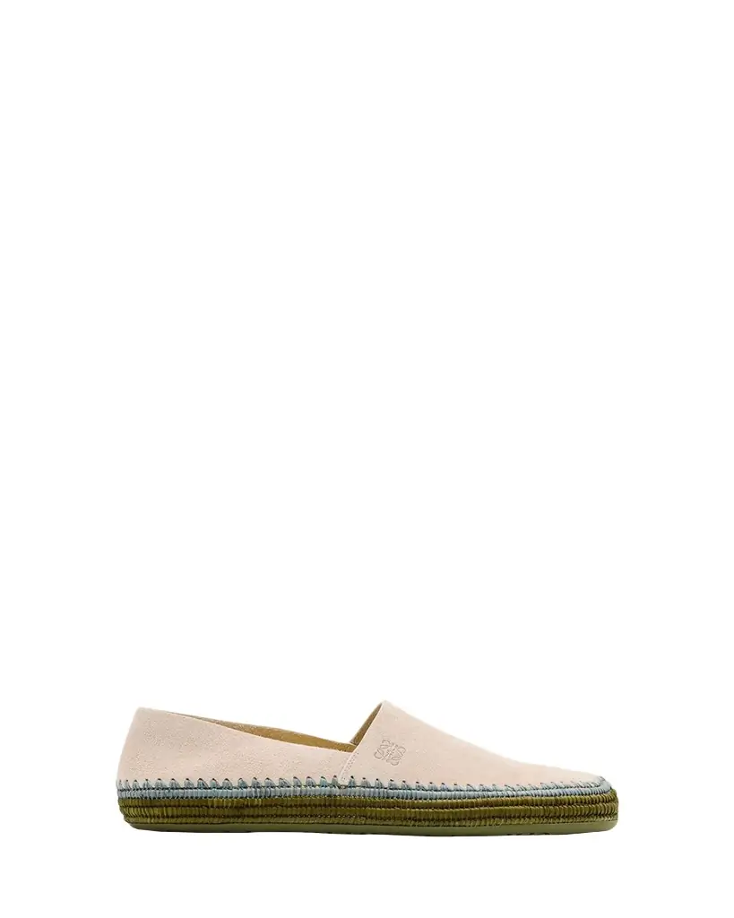 Loewe Men's Rio Suede and Raffia Espadrilles