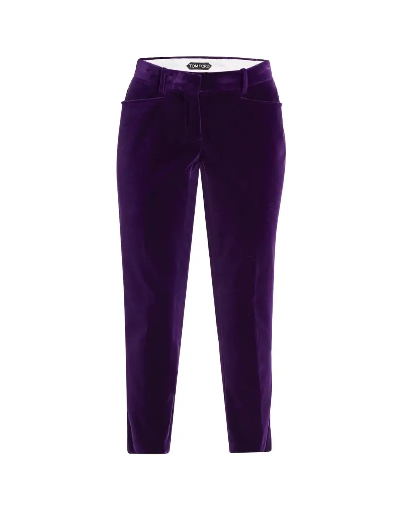 TOM FORD Velvet Slim-Leg Ankle Cigarette Trousers