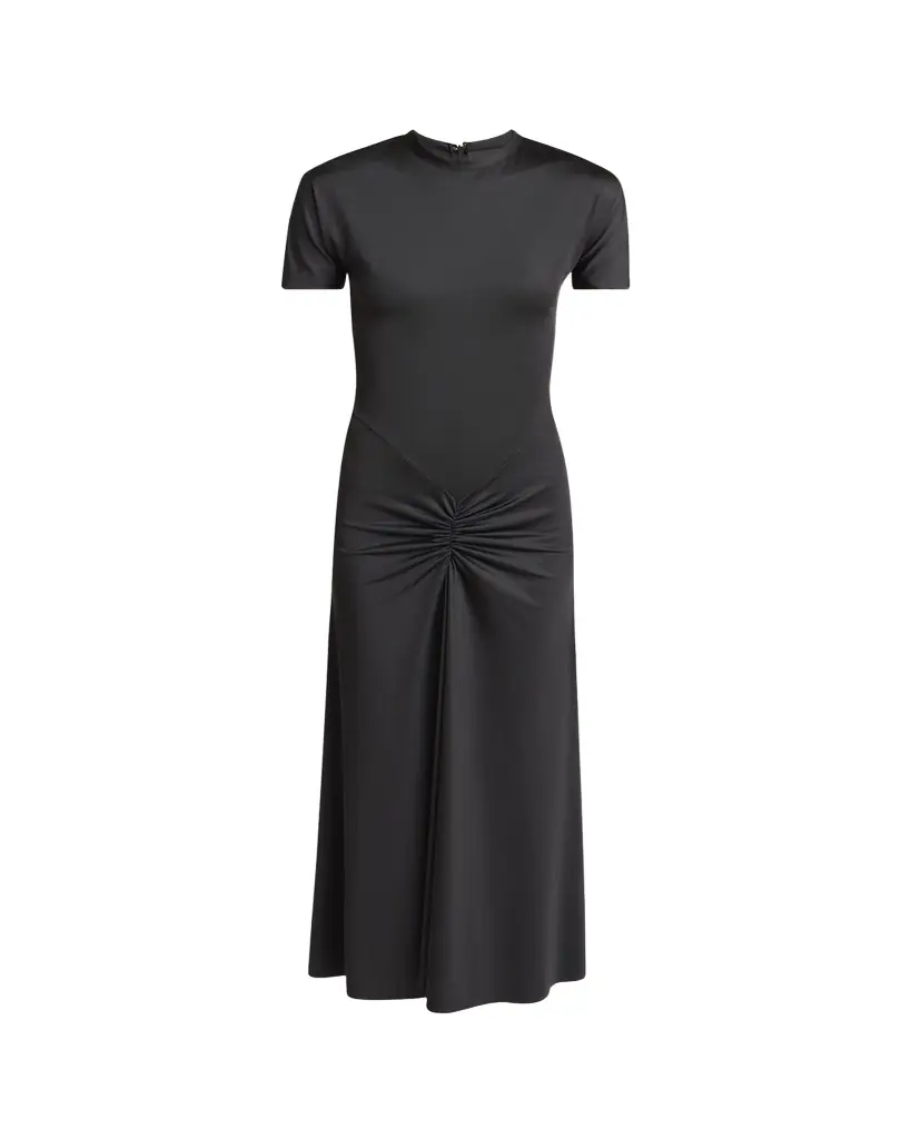 Victoria Beckham Gathered Drop-Waist Midi T-Shirt Dress