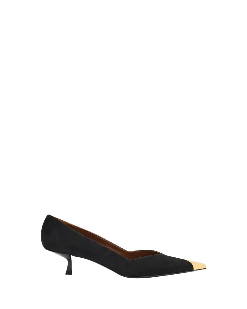 Giuseppe Zanotti Suede Golden Cap-Toe Pumps