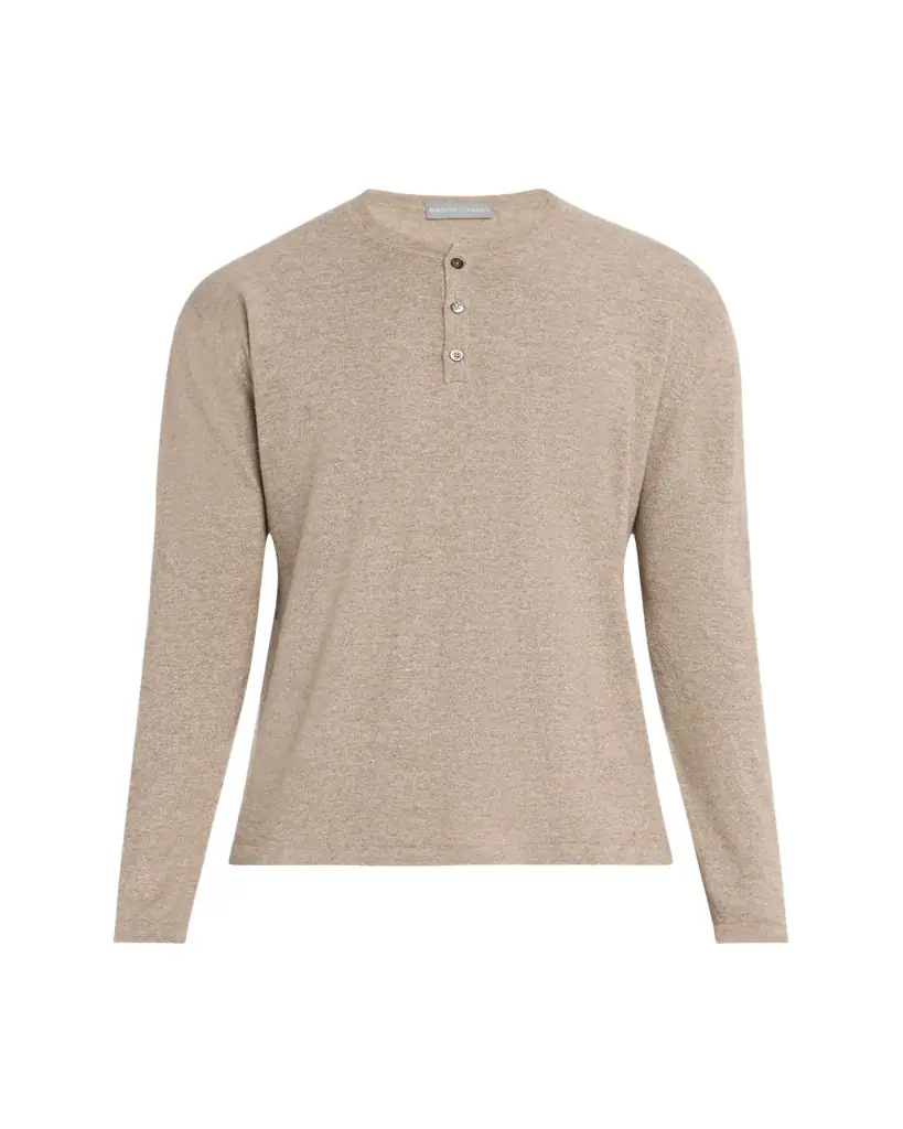 Bergdorf Goodman Men's Cashmere and Linen Henley Sweater