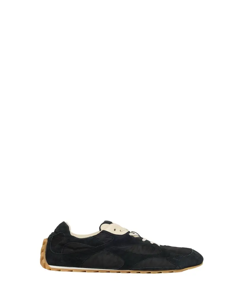 Bottega Veneta Men's Orbit Flash Nylon and Suede Low-Top Sneakers