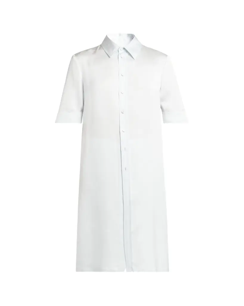 Jil Sander Short-Sleeve Long Fitted Button-Down Shirt