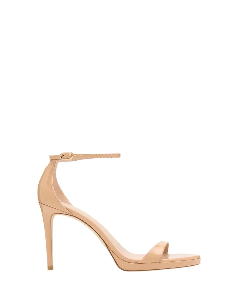 Stuart Weitzman Nudist Patent Leather Stiletto Platform Sandals