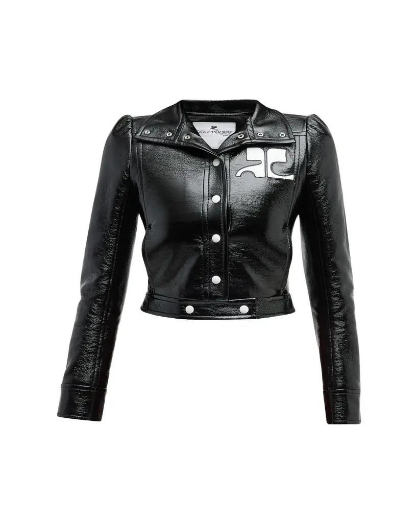 Courreges Textured Vinyl Crop Jacket