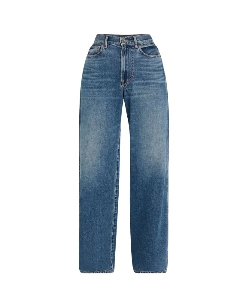 Veronica Beard Kasey Mid-Rise Wide-Leg Jeans
