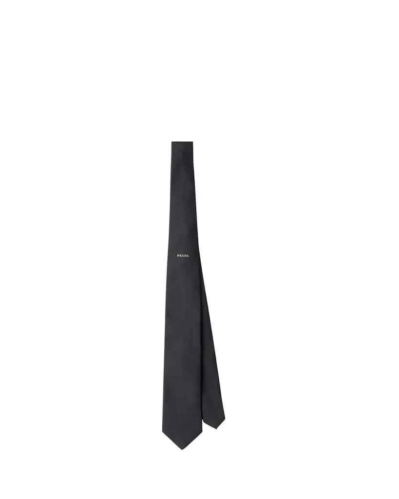 Prada Men's Silk Stripe Logo Tie
