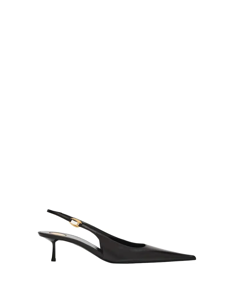 Saint Laurent Vendome Leather Slingback Pumps