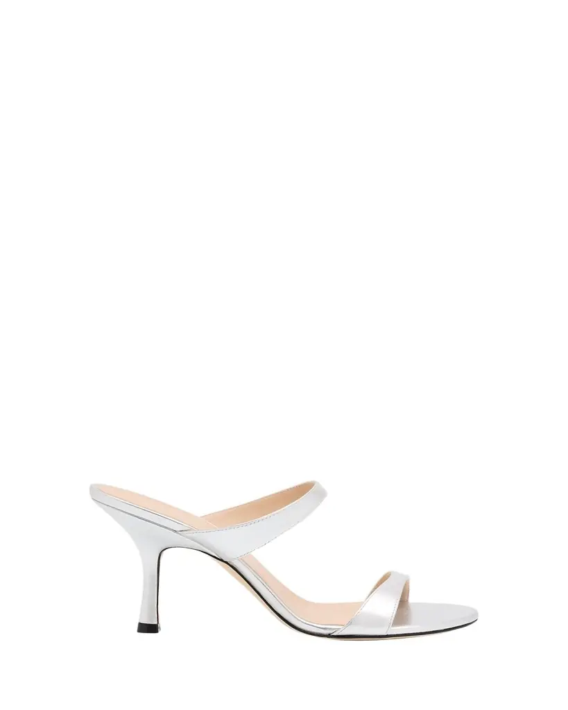 Stuart Weitzman Nudist Metallic Dual-Band Slide Sandals