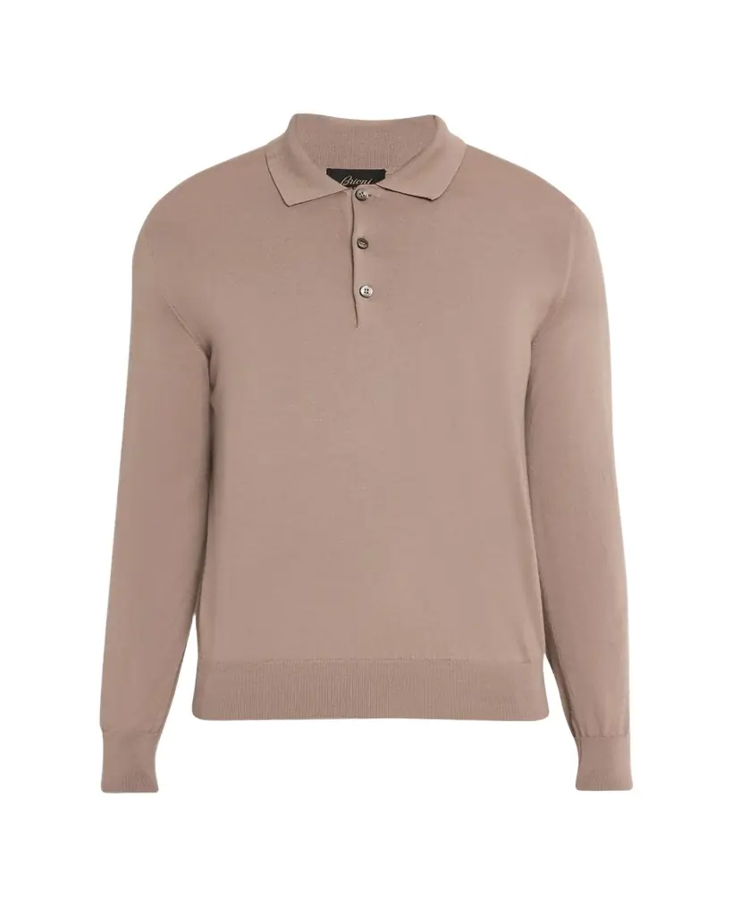 Brioni Men's Cashmere-Silk Polo Sweater