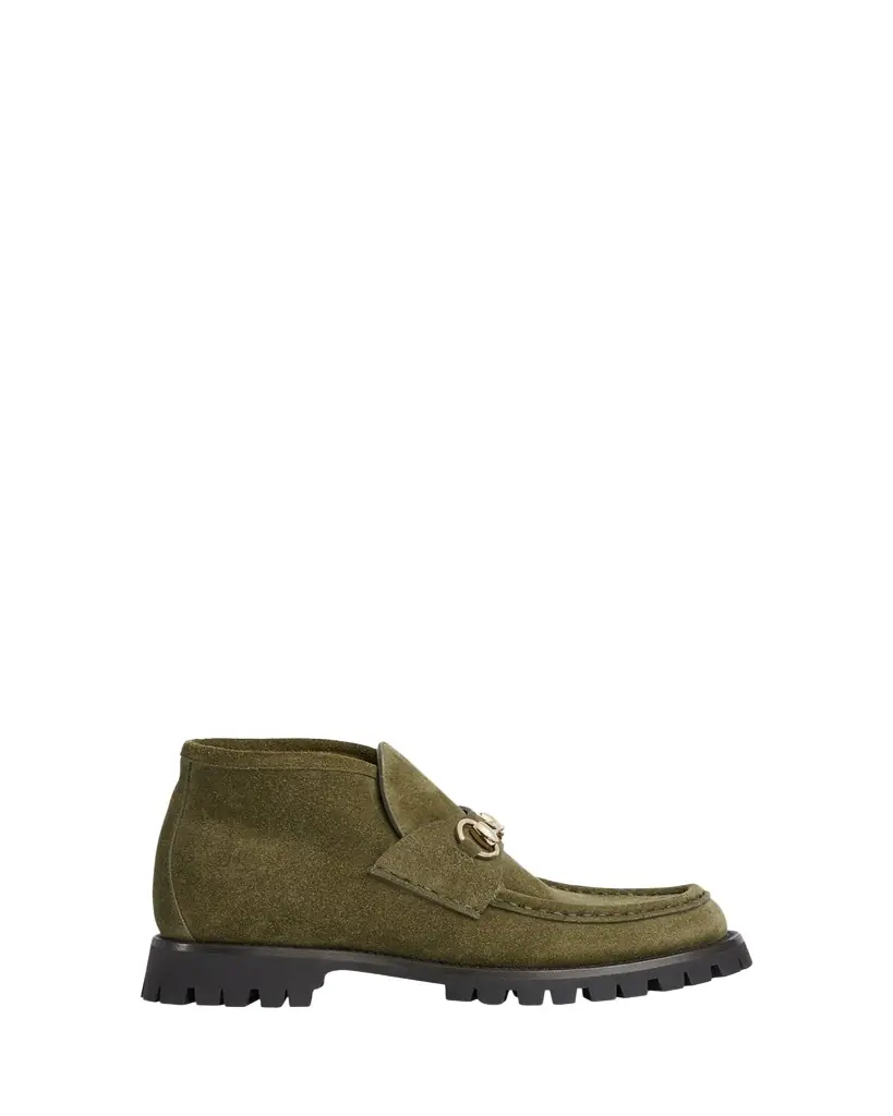 Gucci Sylke Suede Horsebit Booties