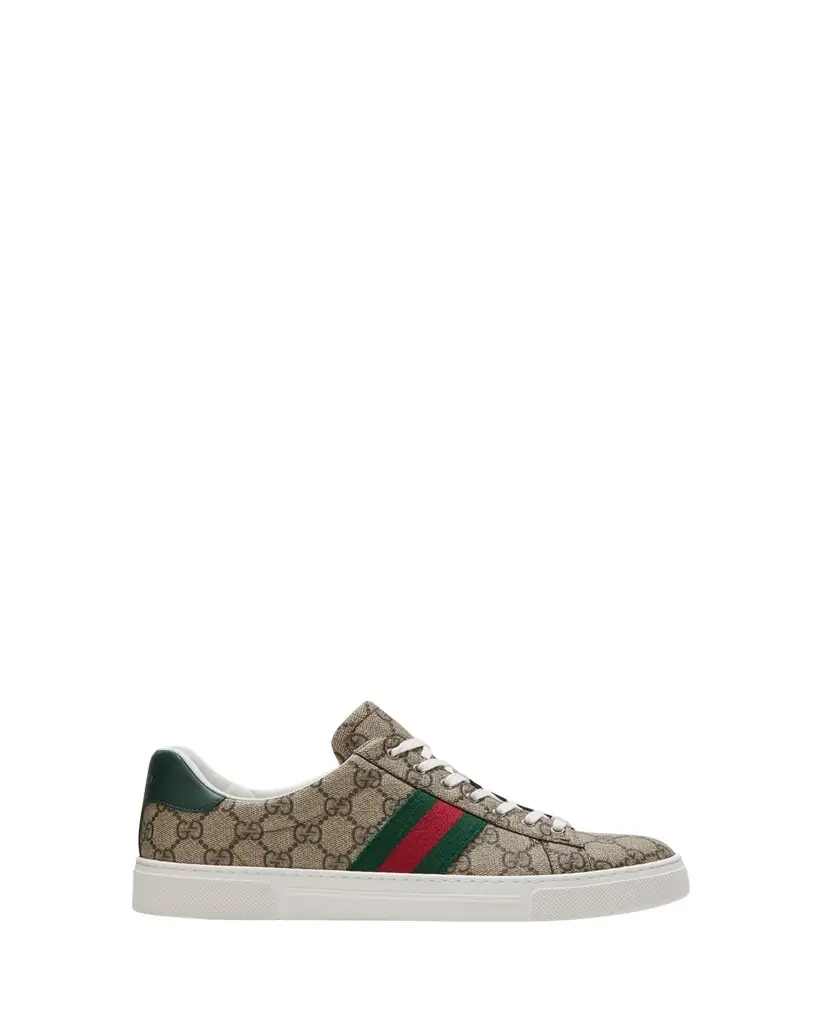 Gucci Ace Monogram Canvas Low-Top Sneakers