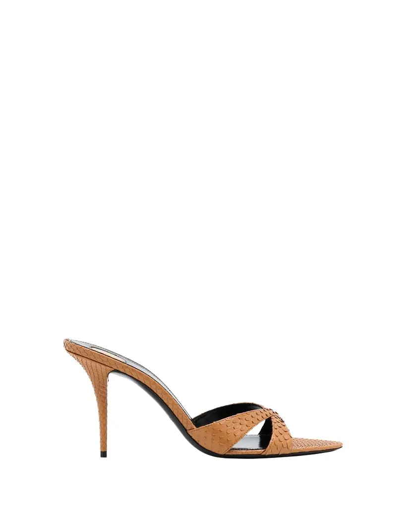 Saint Laurent Kirat Snake Mule Sandals