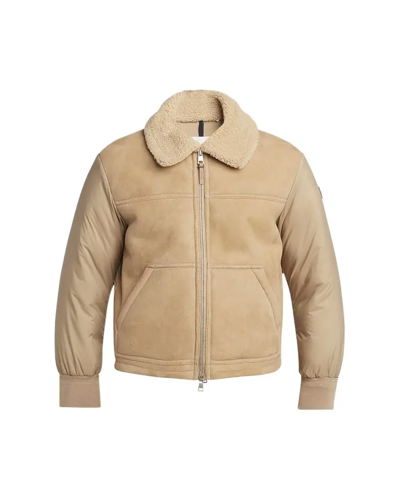 Moncler Men's Tonnay Leather and Down Quilted Jacket
